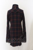 画像3: LGB / SHIRT-G/MID ミディロングシャツ 0（レディース） ネイビーｘワイン O-24-12-26-116-LG-sh-YM-ZT107 (3)