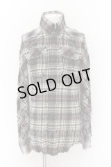 LGB / SHIRT-G/M リネン混ウールチェックシャツ【メンズ1】 1 ブラックｘアイボリーｘレッド O-24-12-26-117-LG-sh-YM-ZT107
