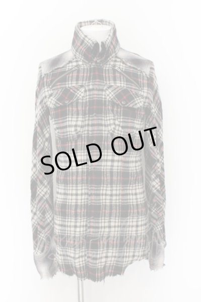 画像1: LGB / SHIRT-G/M リネン混ウールチェックシャツ【メンズ1】 1 ブラックｘアイボリーｘレッド O-24-12-26-117-LG-sh-YM-ZT107 (1)