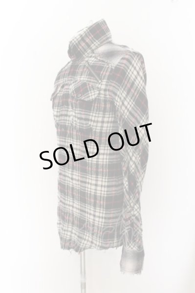 画像2: LGB / SHIRT-G/M リネン混ウールチェックシャツ【メンズ1】 1 ブラックｘアイボリーｘレッド O-24-12-26-117-LG-sh-YM-ZT107 (2)