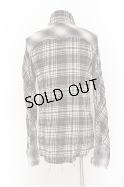 画像3: LGB / SHIRT-G/M リネン混ウールチェックシャツ【メンズ1】 1 ブラックｘアイボリーｘレッド O-24-12-26-117-LG-sh-YM-ZT107 (3)