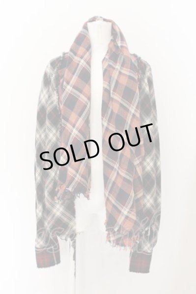 画像1: LGB / SHIRT-G/STL ストールシャツ 0（レディース） レッドｘブラック O-24-12-26-118-LG-sh-YM-ZT102 (1)