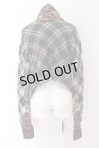 画像3: LGB / SHIRT-G/STL ストールシャツ 0（レディース） レッドｘブラック O-24-12-26-118-LG-sh-YM-ZT102 (3)