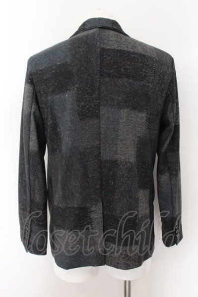 画像2: NO ID. / シャギージャージーノッチドラペル2Bテーラードジャケット 1 グレーｘブルー O-24-12-26-016-NO-ja-YM-ZT126 (2)