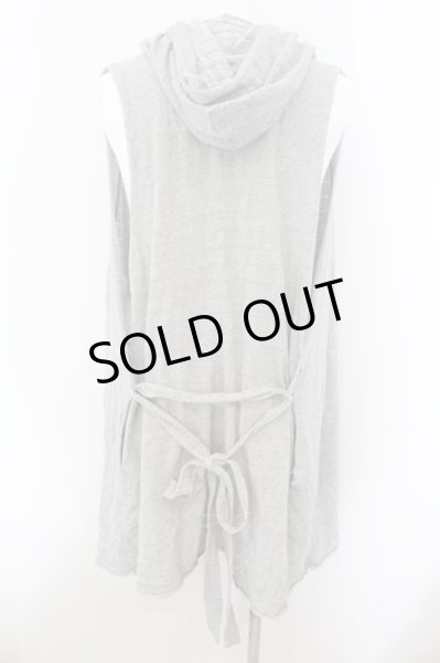 画像2: NO ID. / イズミールコットンノースリーブフードガウンカーディガン 1 グレー O-24-12-26-023-NO-to-YM-ZT125 (2)