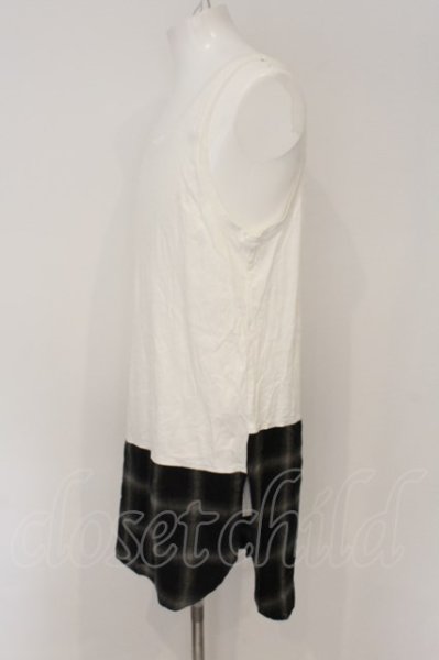 画像2: AMPHIBIAN / 切り替えロングタンクトップ M ホワイトｘブラック O-24-12-29-046-AM-to-YM-ZT140 (2)