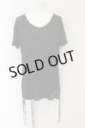 KMRii / Side Shirring Tシャツ 3 ブラック O-24-12-29-051-KM-ts-YM-OS