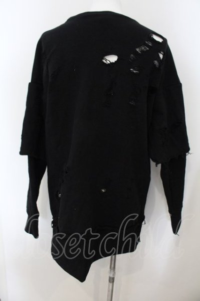 画像2: cote mer / クラッシュレイヤードスウェット L ブラック O-24-12-29-006-CO-to-YM-ZT142 (2)