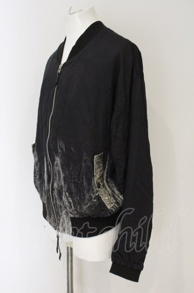 画像2: KMRii / Cotton Viscose Back Zip MA-1 ジャケット 2 ブラック O-24-12-29-055-KM-ja-YM-ZT232 (2)
