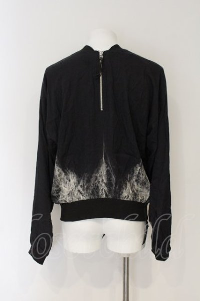 画像3: KMRii / Cotton Viscose Back Zip MA-1 ジャケット 2 ブラック O-24-12-29-055-KM-ja-YM-ZT232 (3)
