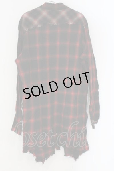 画像2: 14th Addiction / カットオフチェックカーディガン 3 レッド O-24-12-29-058-14-to-YM-OS (2)