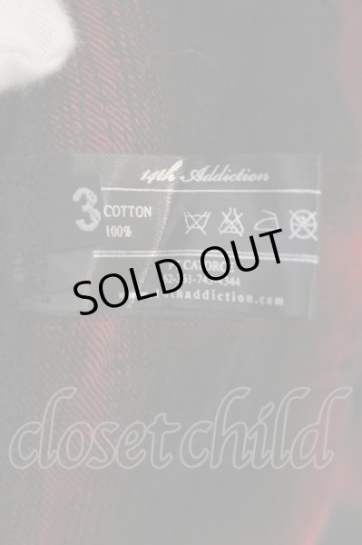 画像3: 14th Addiction / カットオフチェックカーディガン 3 レッド O-24-12-29-058-14-to-YM-OS (3)