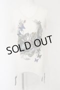KMRii / SKULL FLOWER Tシャツ 3 ホワイト O-24-12-29-059-KM-ts-YM-OS