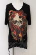 画像1: KMRii / BOTANICAL PARADISE Tシャツ 3 ブラック O-24-12-29-063-KM-ts-YM-ZT137 (1)