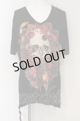 KMRii / BOTANICAL PARADISE Tシャツ 3 ブラック O-24-12-29-063-KM-ts-YM-ZT137