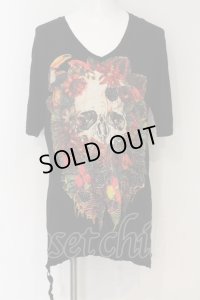 KMRii / BOTANICAL PARADISE Tシャツ 3 ブラック O-24-12-29-063-KM-ts-YM-ZT137