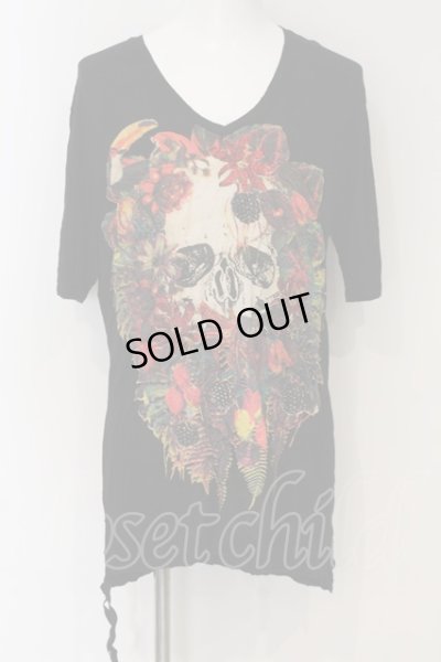 画像1: KMRii / BOTANICAL PARADISE Tシャツ 3 ブラック O-24-12-29-063-KM-ts-YM-ZT137