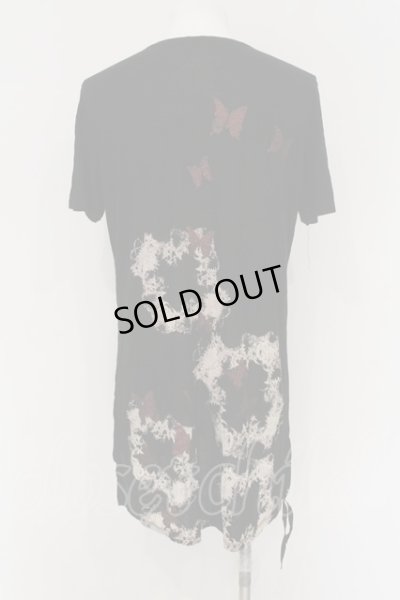 画像2: KMRii / MAGNOLIA SKULL FLOWER Tシャツ 3 ブラック O-24-12-29-064-KM-ts-YM-ZT137