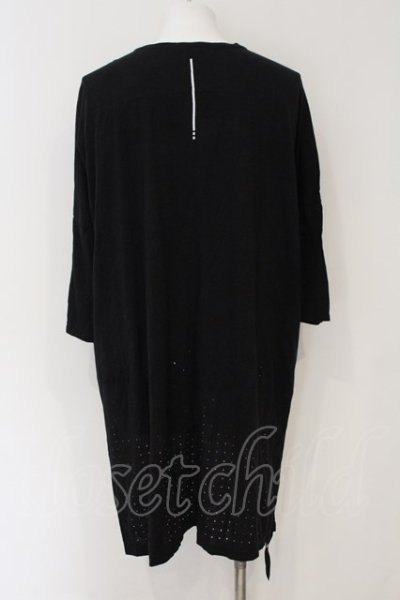 画像1: KMRii / Crush Print Long Back Tシャツ M/F ブラック O-24-12-29-066-KM-ts-YM-ZT137