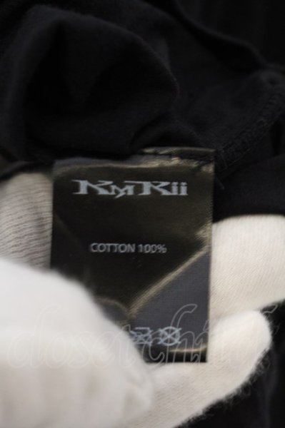 画像3: KMRii / Crush Print Long Back Tシャツ M/F ブラック O-24-12-29-066-KM-ts-YM-ZT137 (3)