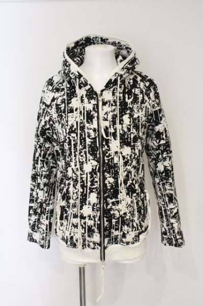 画像1: KMRii / White Graphite Parka Pullover パーカー 3 ホワイトｘブラック O-24-12-29-068-KM-to-YM-ZT137 (1)