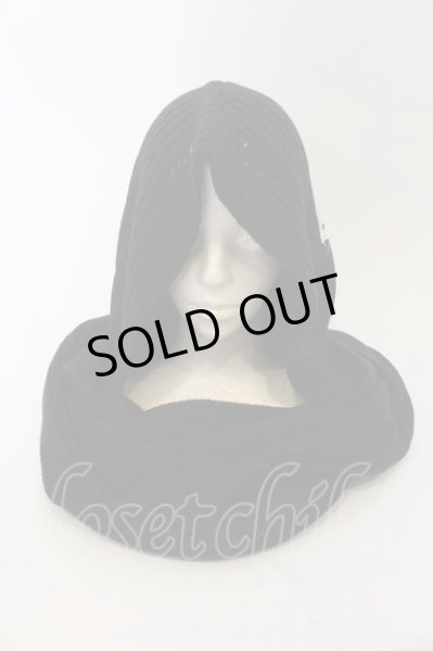 画像1: Moonage Devilment  / ダメージニットフード F ブラック O-24-12-29-073-MO-za-YM-OS (1)