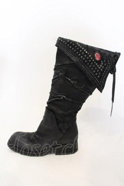 画像2: KMRii / Crush Jet Boots CUSTOM ブーツ  ブラック O-24-12-29-089-KM-sho-YM-ZT-S007 (2)