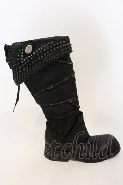 画像11: KMRii / Crush Jet Boots CUSTOM ブーツ  ブラック O-24-12-29-089-KM-sho-YM-ZT-S007 (11)