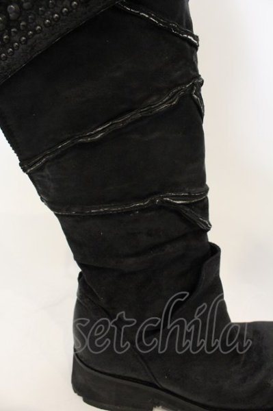 画像13: KMRii / Crush Jet Boots CUSTOM ブーツ  ブラック O-24-12-29-089-KM-sho-YM-ZT-S007 (13)
