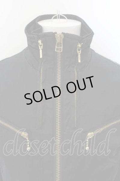 画像2: BUFFALO BOBS / スタンドネックナイロンギミックライダースジャケット 1 ブラック O-24-12-30-030-BU-ja-YM-OS (2)