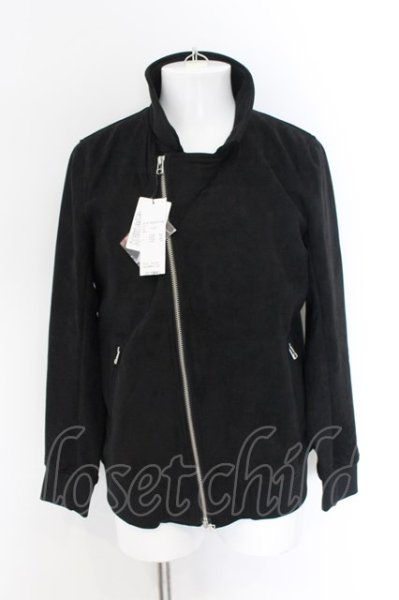 画像3: NO ID. / フェイクスウェードセミダブルライダースジャケット 1 ブラック O-24-12-30-031-NO-ja-YM-ZT-ML026 (3)