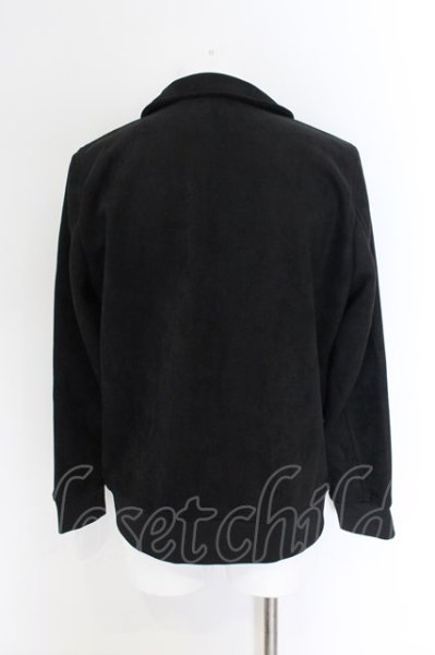 画像4: NO ID. / フェイクスウェードセミダブルライダースジャケット 1 ブラック O-24-12-30-031-NO-ja-YM-ZT-ML026 (4)