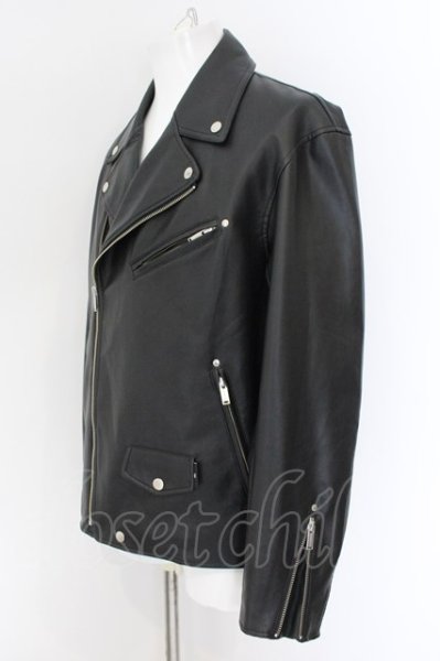 画像2: GU×UNDERCOVER / PUレザーダブルライダースジャケット L ブラック O-24-12-30-032-GU-ja-YM-ZT-ML025 (2)