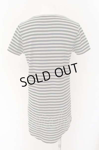 画像2: NO ID. BLACK / C天竺ボーダーラウンドU/N　Tシャツ 2 ブラックｘグレー O-24-12-30-040-NO-ts-YM-ZT069 (2)