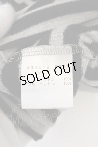 画像3: NO ID. BLACK / C天竺ボーダーラウンドU/N　Tシャツ 2 ブラックｘグレー O-24-12-30-040-NO-ts-YM-ZT069 (3)