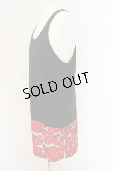 画像2: NO ID. BLACK / スイッチングヘムラインロングタンクトップレイヤード ONE ブラックｘレッド O-24-12-30-046-NO-to-YM-ZT427 (2)