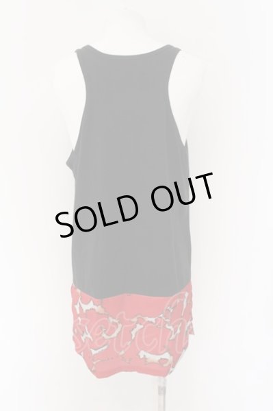 画像3: NO ID. BLACK / スイッチングヘムラインロングタンクトップレイヤード ONE ブラックｘレッド O-24-12-30-046-NO-to-YM-ZT427 (3)