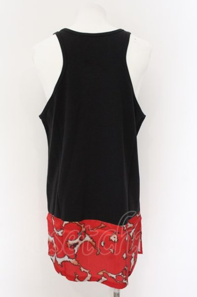 画像3: NO ID. BLACK / スイッチングヘムラインロングタンクトップレイヤード ONE ブラックｘレッド O-24-12-30-047-NO-to-YM-ZT069 (3)