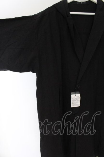 画像2: NO ID. BLACK / アシンメトリーフーデッドBIGロングガウン ONE ブラック O-24-12-30-052-NO-ja-YM-ZT069