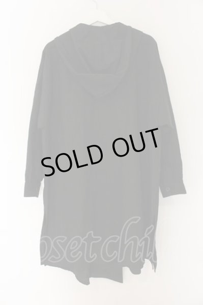 画像3: NO ID. BLACK / アシンメトリーフーデッドBIGロングガウン ONE ブラック O-24-12-30-052-NO-ja-YM-ZT069 (3)