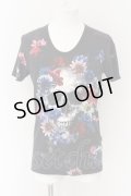 CIVARIZE / 転写スカルフラワーTシャツ 44 ブラック O-24-12-30-053-CI-ts-YM-ZT069