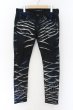 画像1: CIVARIZE / Grace箔加工スキニーデニムパンツ 46 ブラックｘブルーｘシルバー O-24-12-30-054-CI-pa-YM-ZT100 (1)