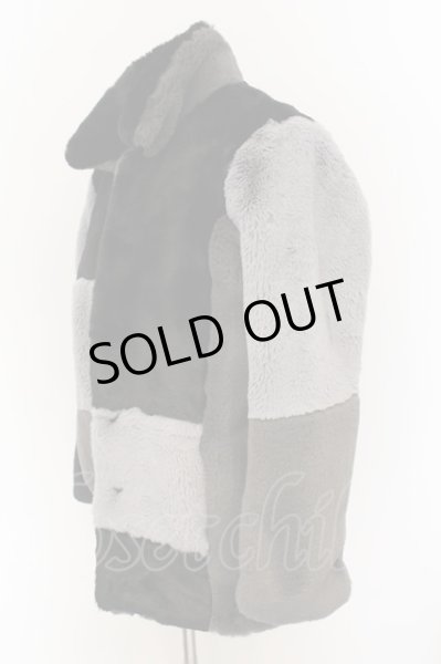 画像3: NO ID. BLACK / フェイクファーパッチワークブルゾン　ジャケット 1 ブラックｘグレー O-24-12-30-001-NO-ou-YM-ZT0104-A (3)