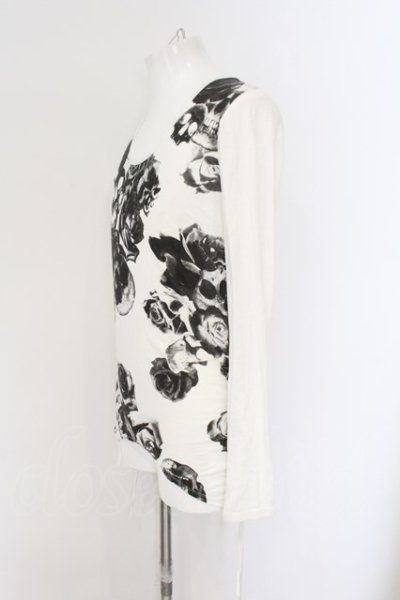 画像2: CIVARIZE / Maledictサイドギャザーローズスカル変形ロングカットソー 44 ホワイト O-24-12-30-012-CI-to-YM-ZT217