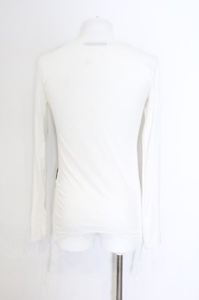 画像3: CIVARIZE / Maledictサイドギャザーローズスカル変形ロングカットソー 44 ホワイト O-24-12-30-012-CI-to-YM-ZT217 (3)