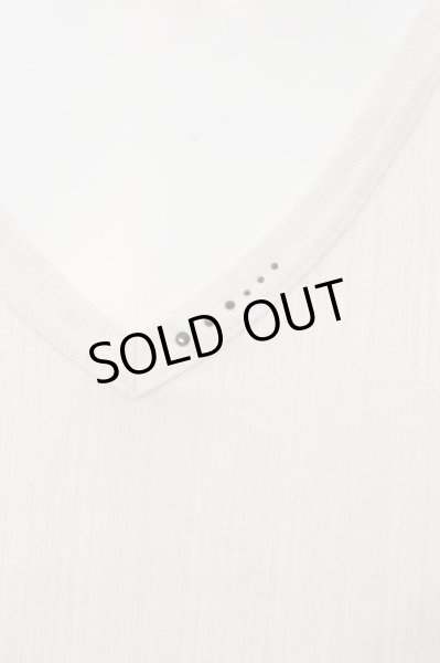 画像2: TORNADO MART / ストーンVネックタンクトップ  ホワイト O-24-12-30-013-TO-to-YM-ZT435 (2)