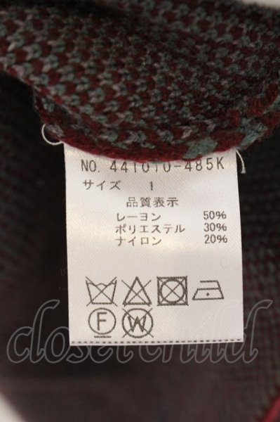 画像3: NO ID. BLACK / イミテーションアンゴラニットタータンチェックガウンジャケット 1 ワイン O-24-12-30-021-NO-ja-YM-ZT372 (3)