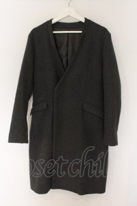 NO ID. BLACK / ラム切り替えノーカラーチェスターコート 1 グレー O-24-12-30-022-NO-ou-YM-ZT-ML009