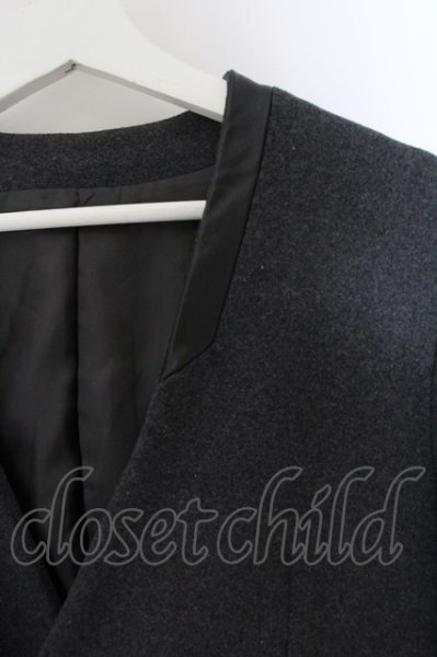 画像2: NO ID. BLACK / ラム切り替えノーカラーチェスターコート 1 グレー O-24-12-30-022-NO-ou-YM-ZT-ML009 (2)