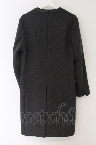 画像3: NO ID. BLACK / ラム切り替えノーカラーチェスターコート 1 グレー O-24-12-30-022-NO-ou-YM-ZT-ML009 (3)